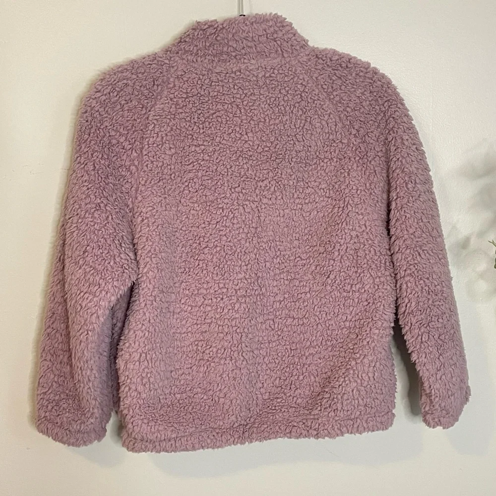 Vintage Havana Sherpa Quarter Zip Pullover Sweatshirt Lavender XL